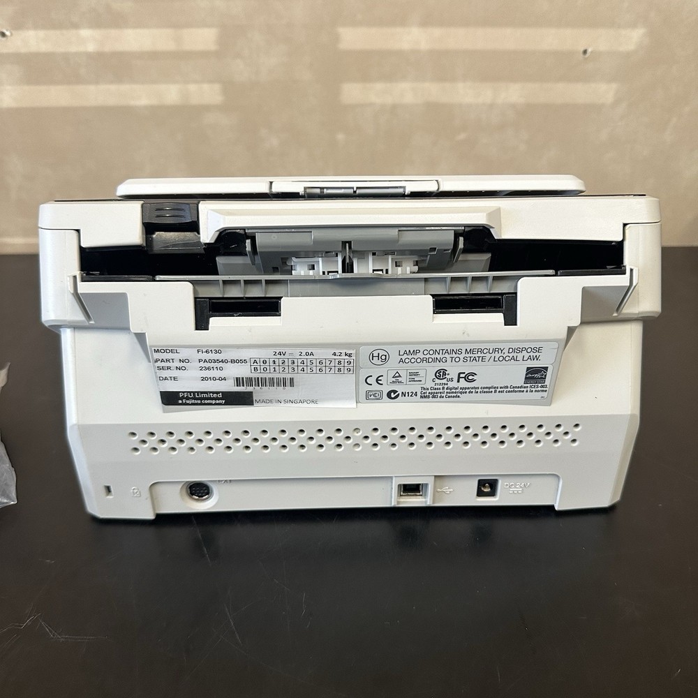 FUJITSU FI-6130 Document Scanner with 24V AC Adapter - Without Box