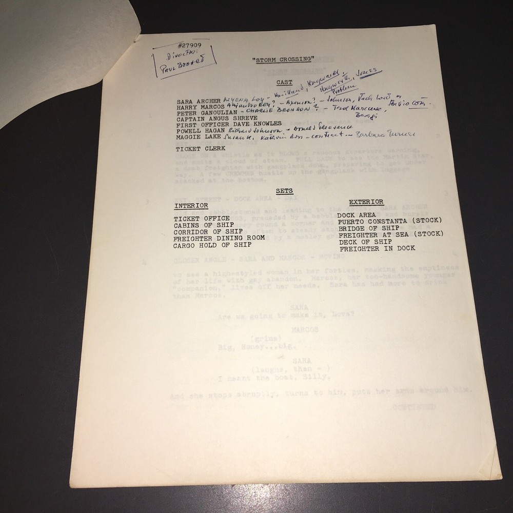 CHRYSLER THEATER (9-1-66) "STORM CROSSING" FINAL REVISED DRAFT wCASTING NOTES!