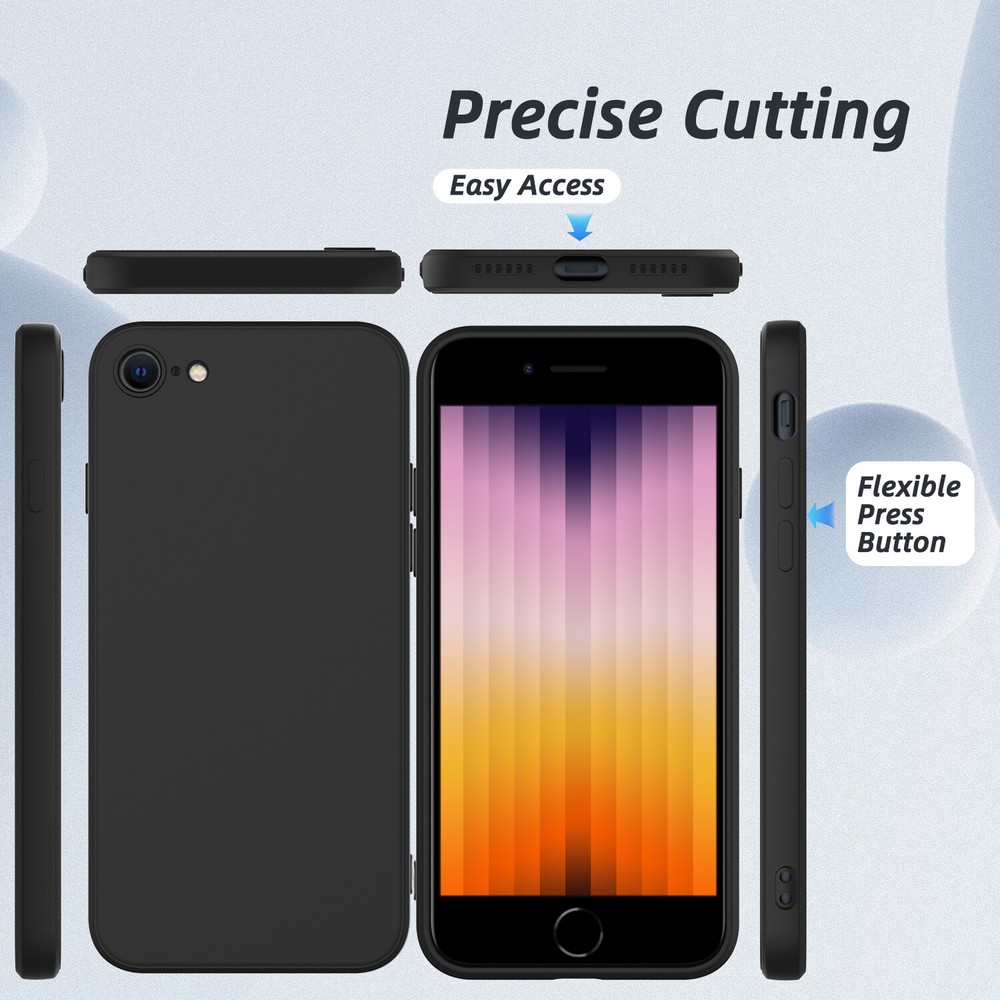 For iPhone SE 2nd,3rd Generation 2022/2020 Case Liquid Silicone Shockproof Cover