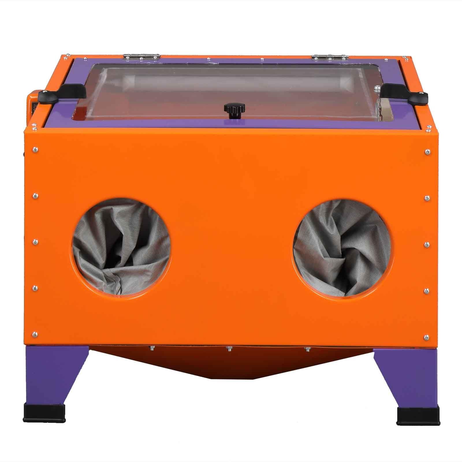 25 Gallon Bench Top Air Sandblasting Cabinet Sandblaster Blast Large Orange