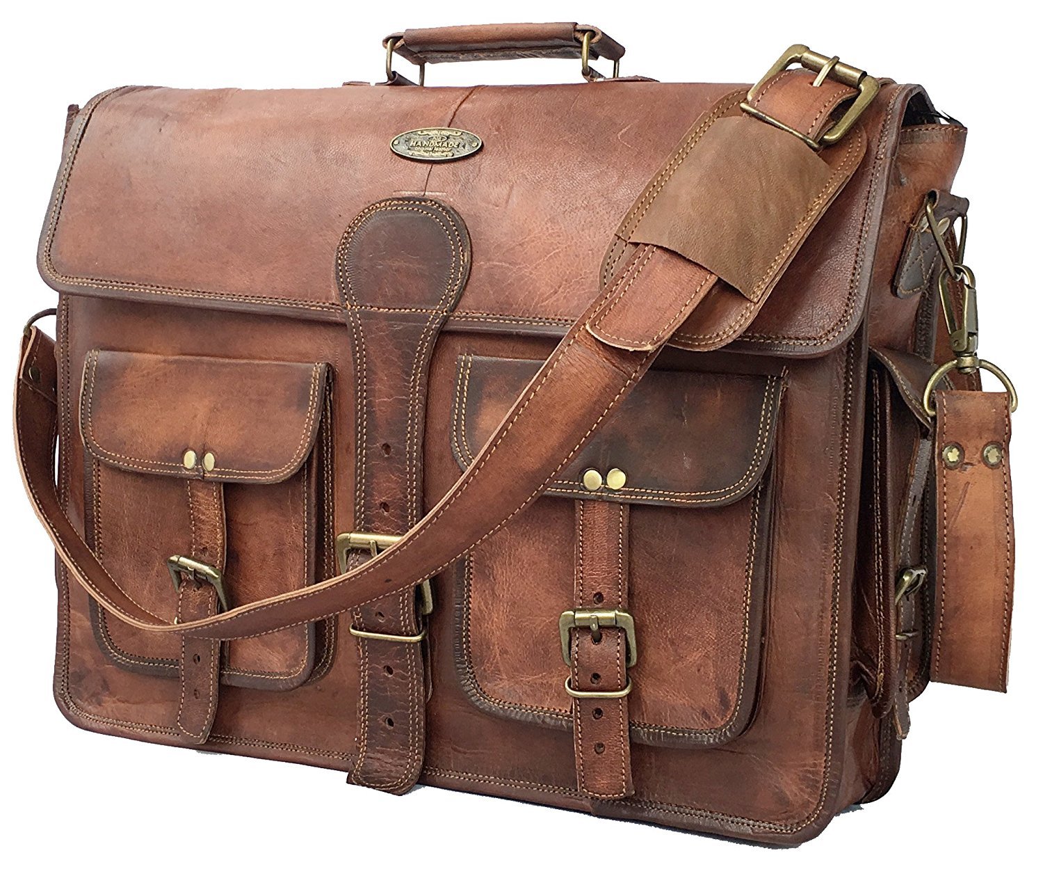 Men's Genuine Leather Vintage Laptop Handmade Briefcase Bag Satchel Messenger
