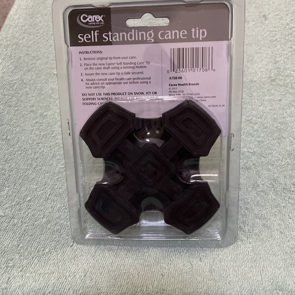 Carex Self Standing Cane Tip Solid Rubber New Sealed