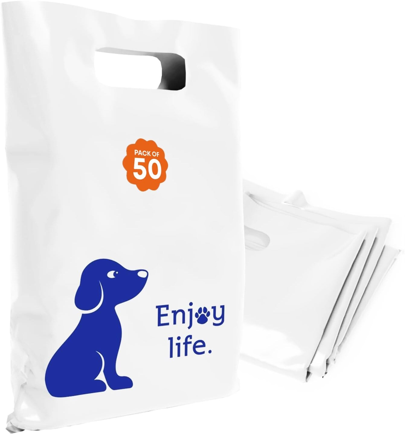 OPTIPAK 12x15 Plastic Bags – 50 Pack with Die-Cut Handles for Retail & Party