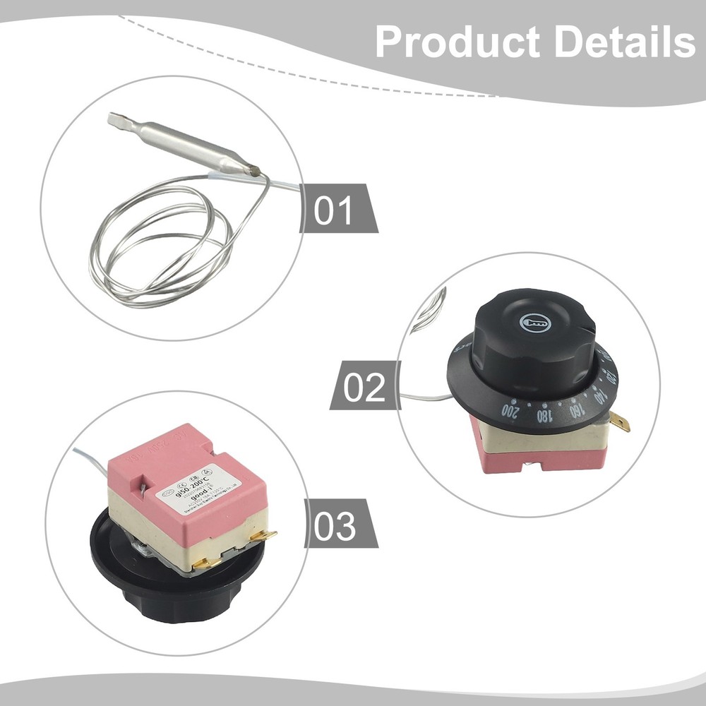 Practical 2 Pin Electric Oven Thermostat Temperature Controller Switch