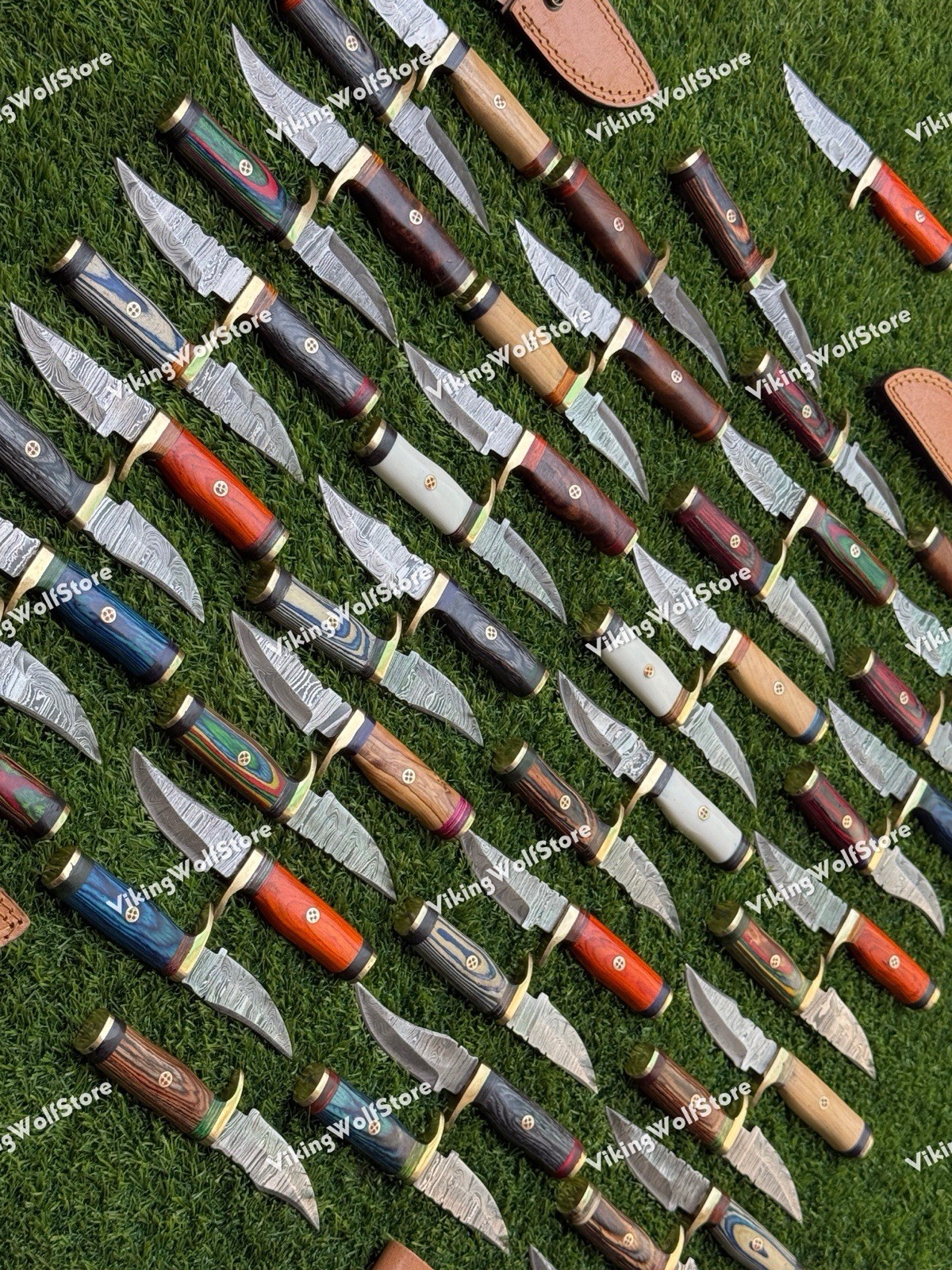 20 Pcs of CUSTOM HANDMADE 6"inch DAMASCUS STEEL CAMPING & HUNTING KNIVE FROM USA