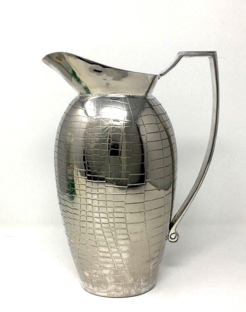 Vintage Rare Silver Plated Pitcher with Alligator Pattern