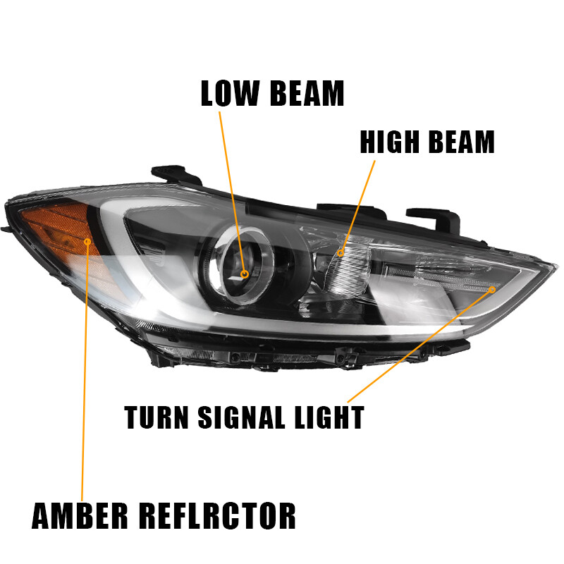 For 2017 2018 Hyundai Elantra Headlights Replacement Driver Passenger Side Pair