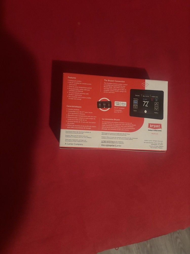 Bryant Evolution Connex Wi-Fi Programmable Thermostat Alexa Compatible Black