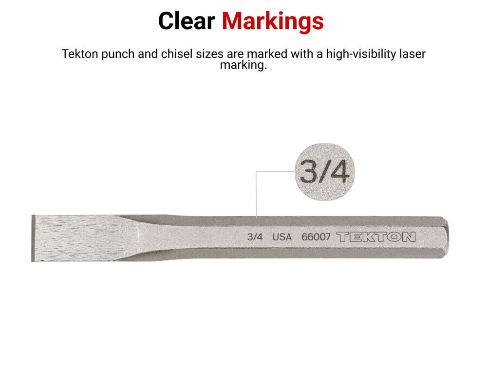 Tekton Cold Chisel Set, 7 Pieces (1/4-1 Inch)