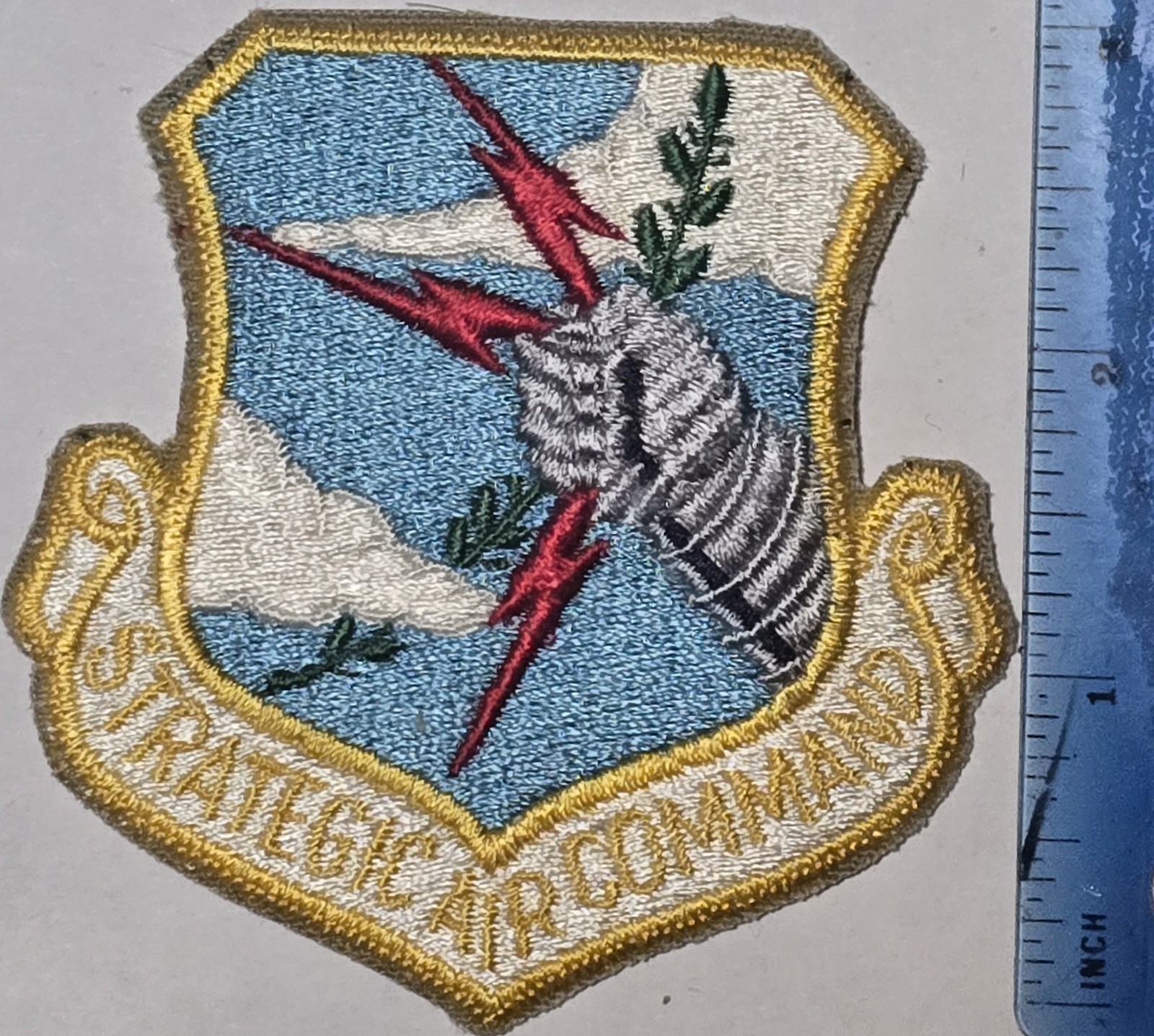 USAF AIR FORCE STRATEGIC AIR COMMAND SAC PATCH 1970s COLOR OBSOLETE 3" VTG ORIG