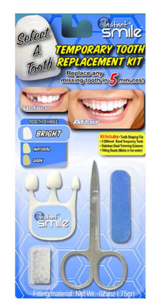 INSTANT SMILE SELECT A TOOTH REPLACEMENT KIT temporary missing tooth fix BRIGHT