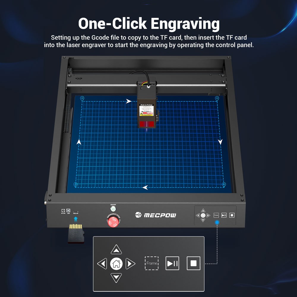 Mecpow X4 22W Laser Engraver Cutter Auto Air Assist 22000mm/min 410 x 400mm Area