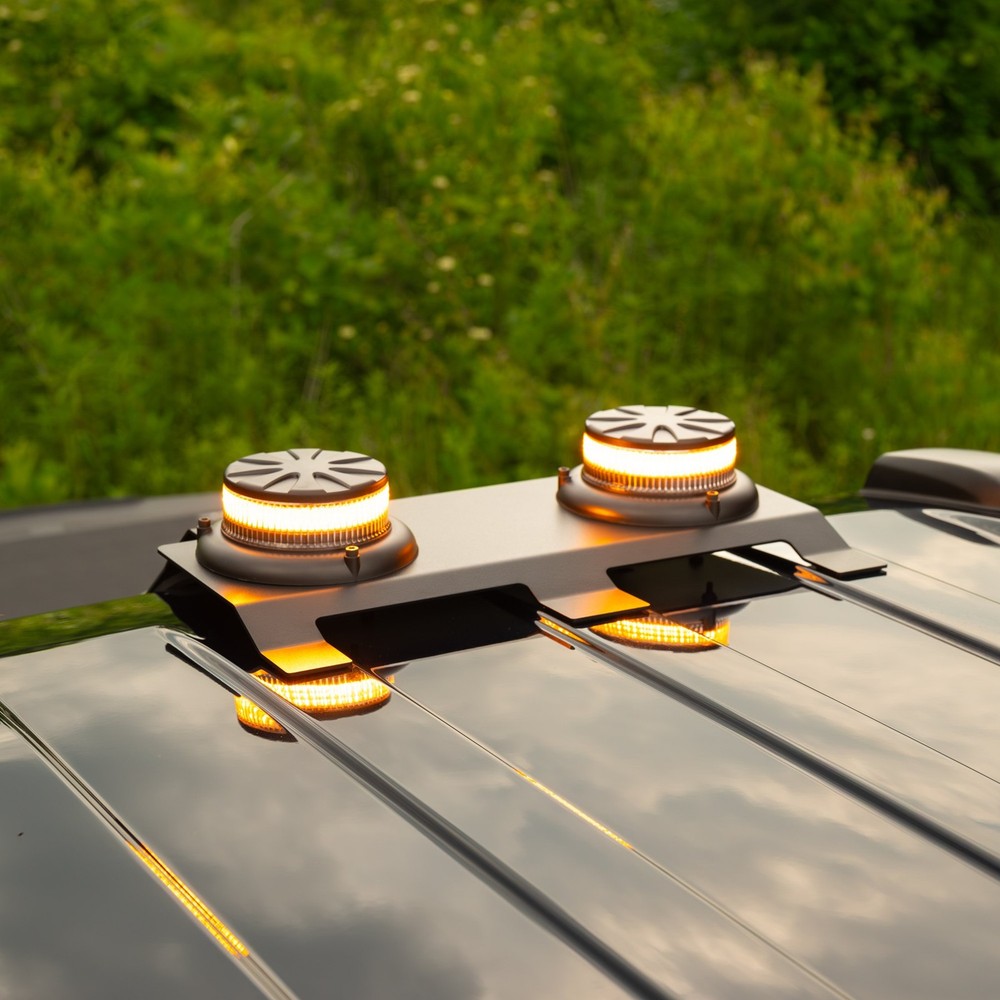 Putco Rooftop Dual Amber LED Beacon Lights w Third Brake Light Mounting Bracket
