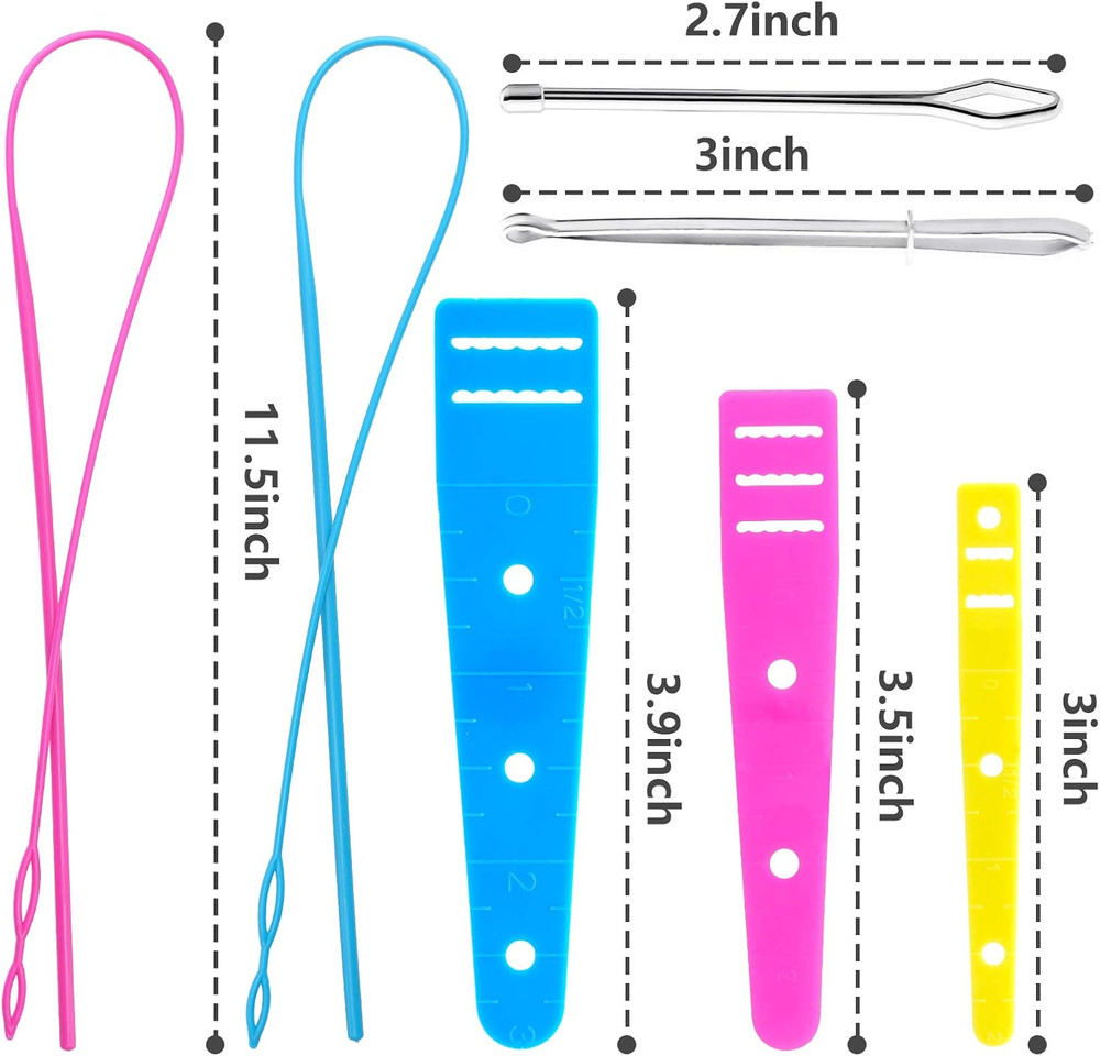 10 Pieces Bodkin Threader Drawstring Threader Set, Including 2 Flexible Plastic