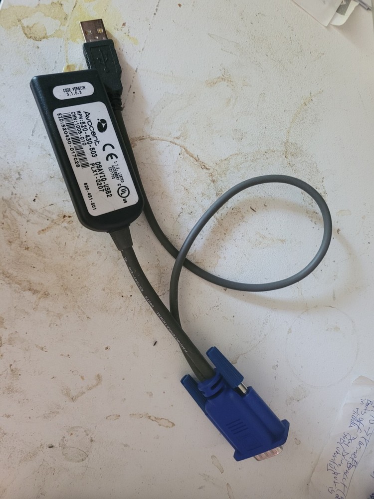 Avocent DSAVIQ-USB2 KVM Switch USB USB2 Virtual Media Module Cable CIM POD