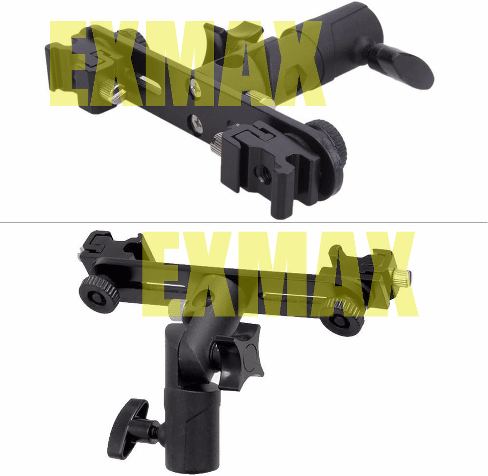 EXMAX E2 Adjustable Double Flash Bracket for Studio Video DSLR Camera,180°,Solid