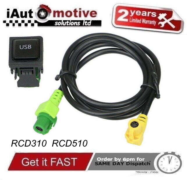 VW Mk6 Golf Passat RCD510 RCD310 USB Aux Input Switch Socket Replacement