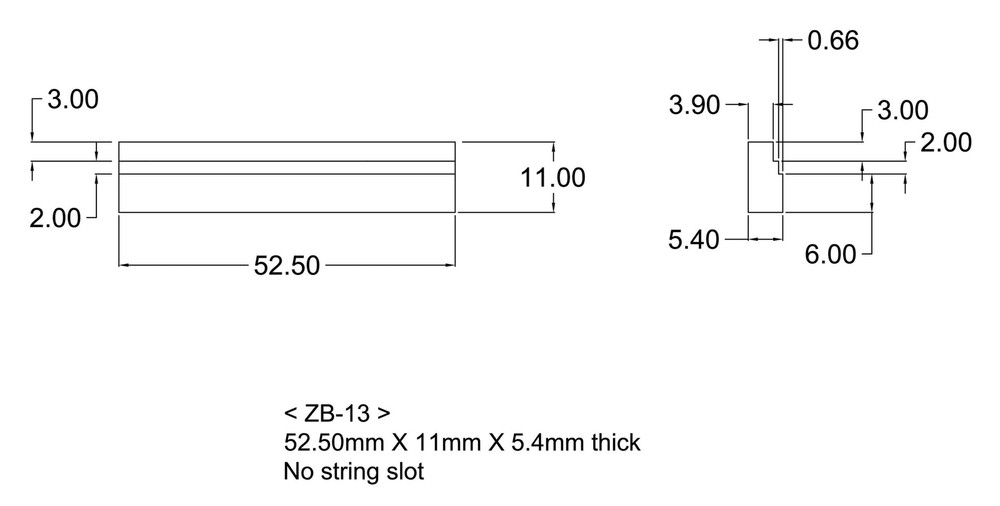 Gold Tone ZB-13 Zero Glide Unslotted Replacement Nut - Classical