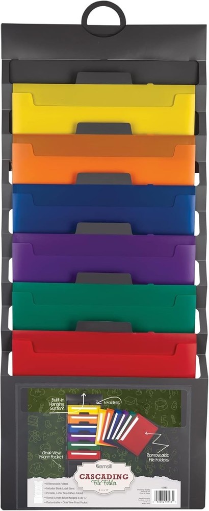 Cascading Wall File Organizer Classrom Organization & Storage 6 Removable Poly