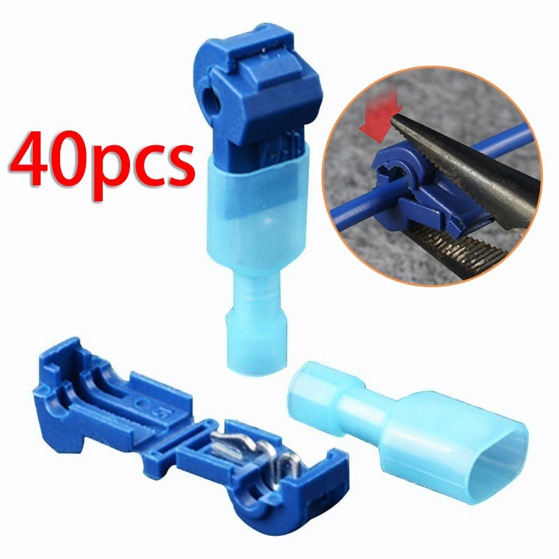 40pcs Electrical Quick Splice Lock Cable Connector Wire Terminals Crimp