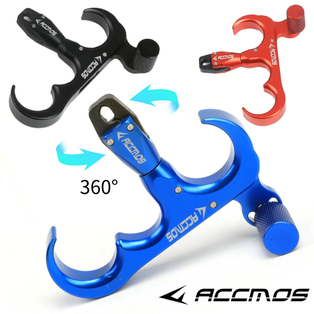 4 Finger Release Aids Thumb Trigger D Loop Ring Compound Bow Hunt Archery Shoot