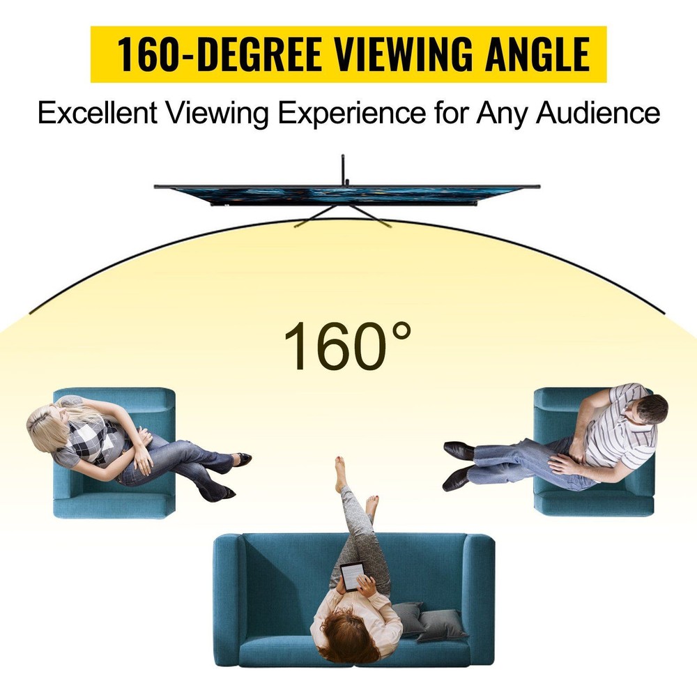 110in 16:9 4K HD Projector Compatible Screen Foldable Tripod Stable Support