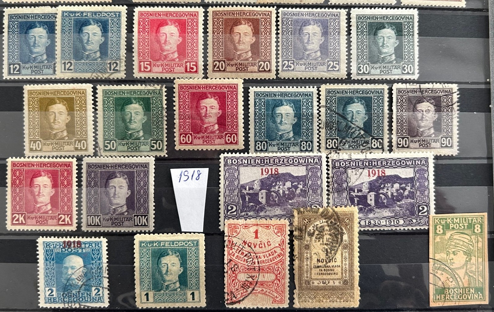 Bosnia & Herzegovina 1879/1918 collection on 3 pgs with rare stamps old CV 386 €