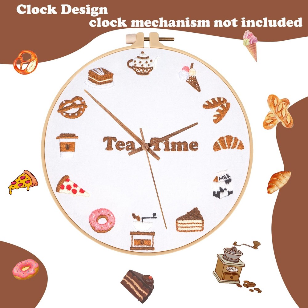 Topapfo Advanced Embroidery Kit with Beginner Tutorials, 9.5 inches, tea time