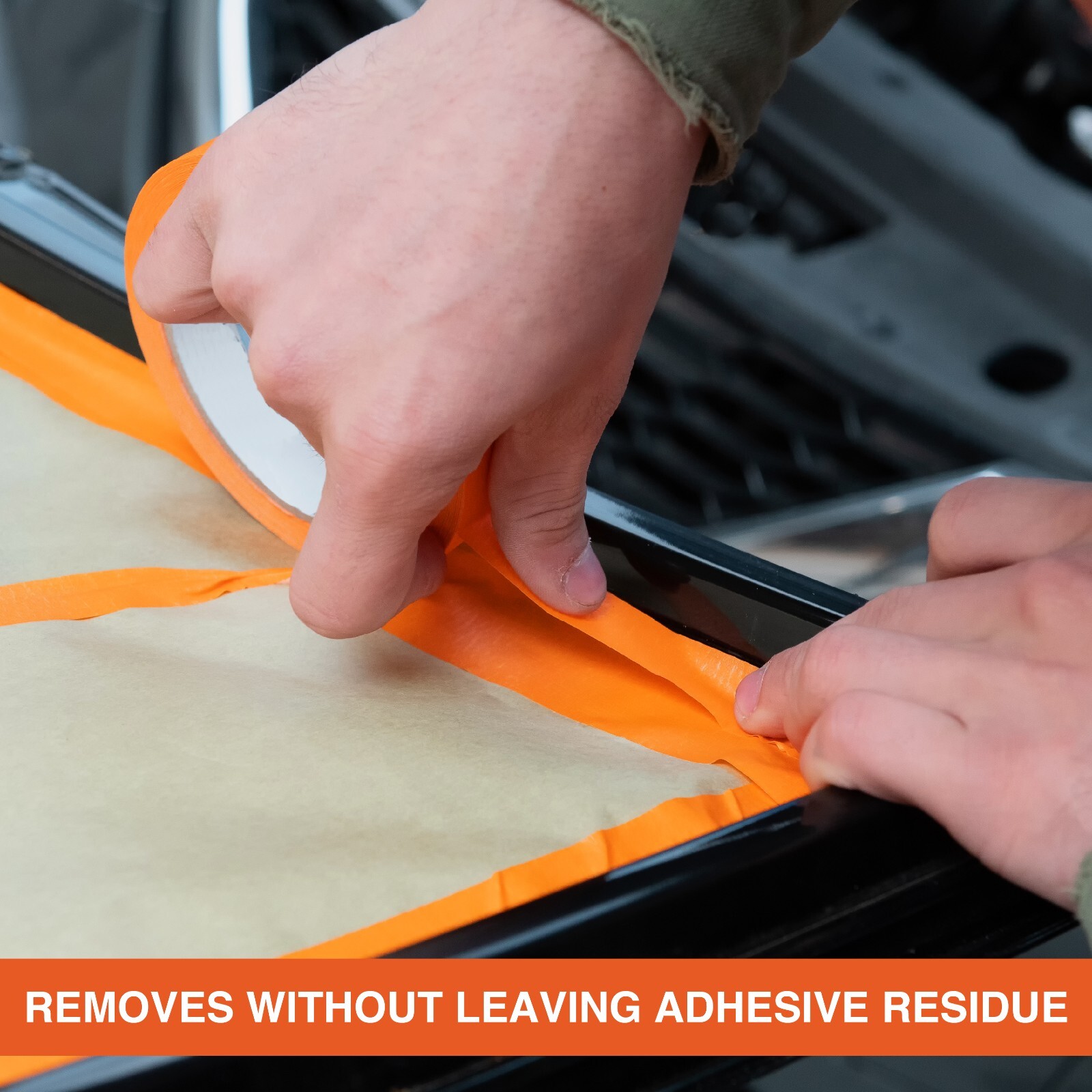 LAUCO Orange Automotive Refinishing Masking Tape, Moisture UV and Heat Resistant
