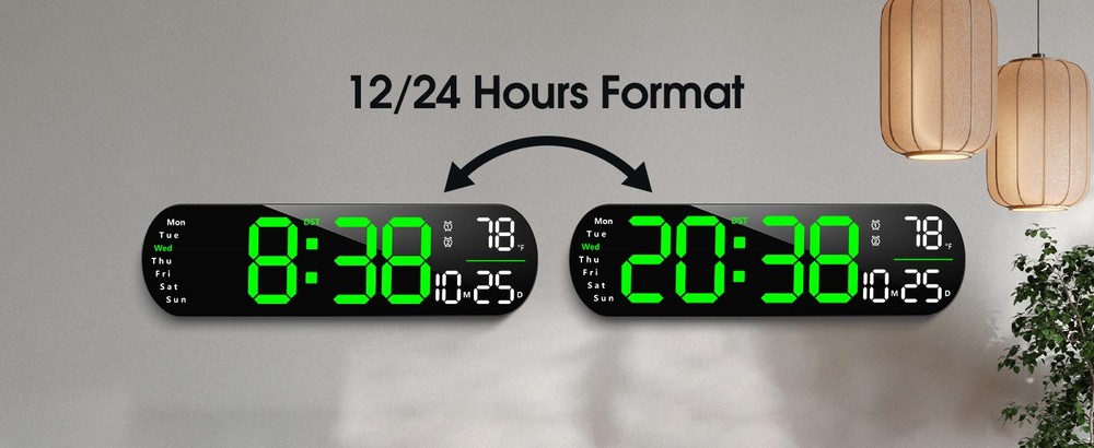 Digital Wall Clo, Lar Display Digital Clo with Remote Control