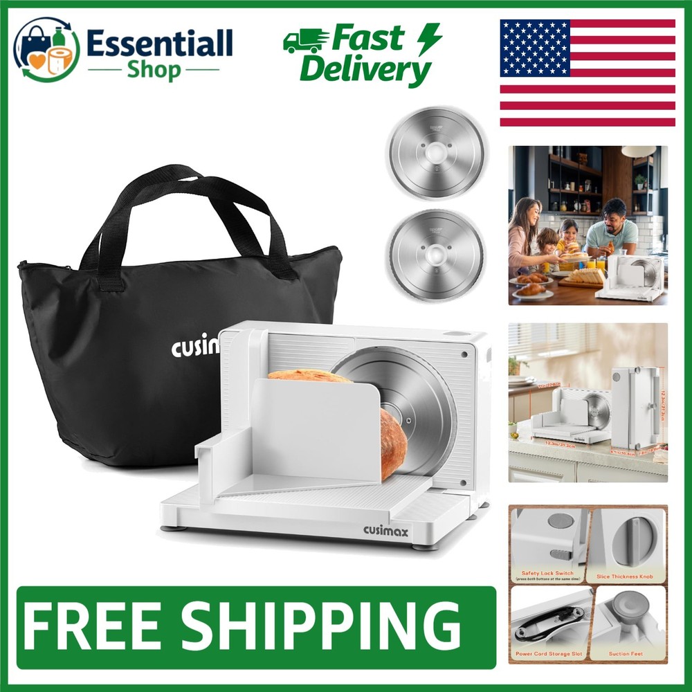 Quality Meat Slicer with German Blades & Adjustable Thickness Range