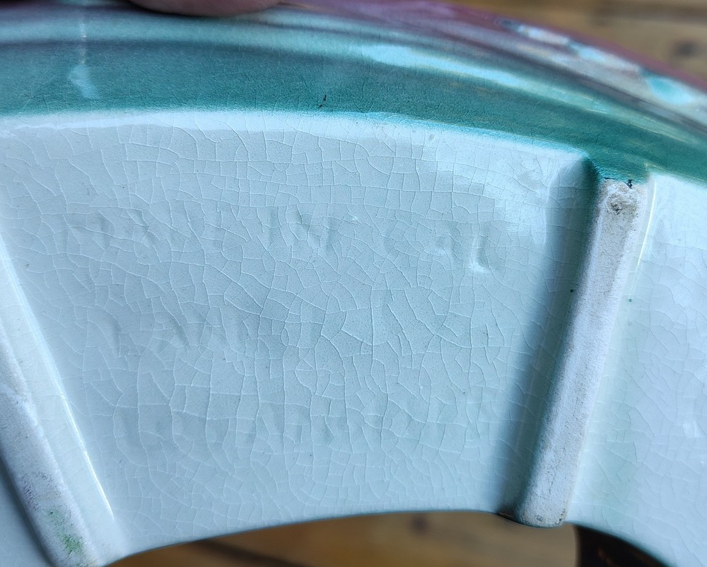 1952 Wave Shaped Ceramic Console Tray By Lane & Co.