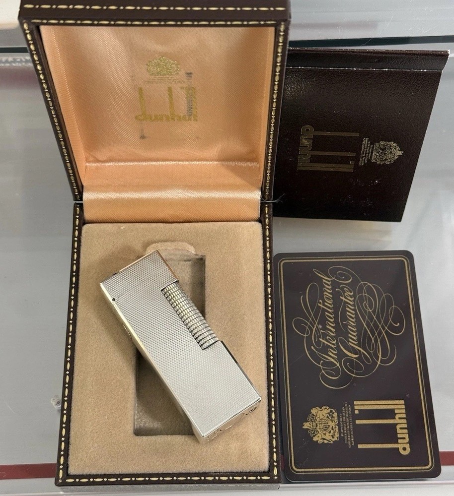 Vintage Dunhill Rollagas Silver Plated Lighter Boxed