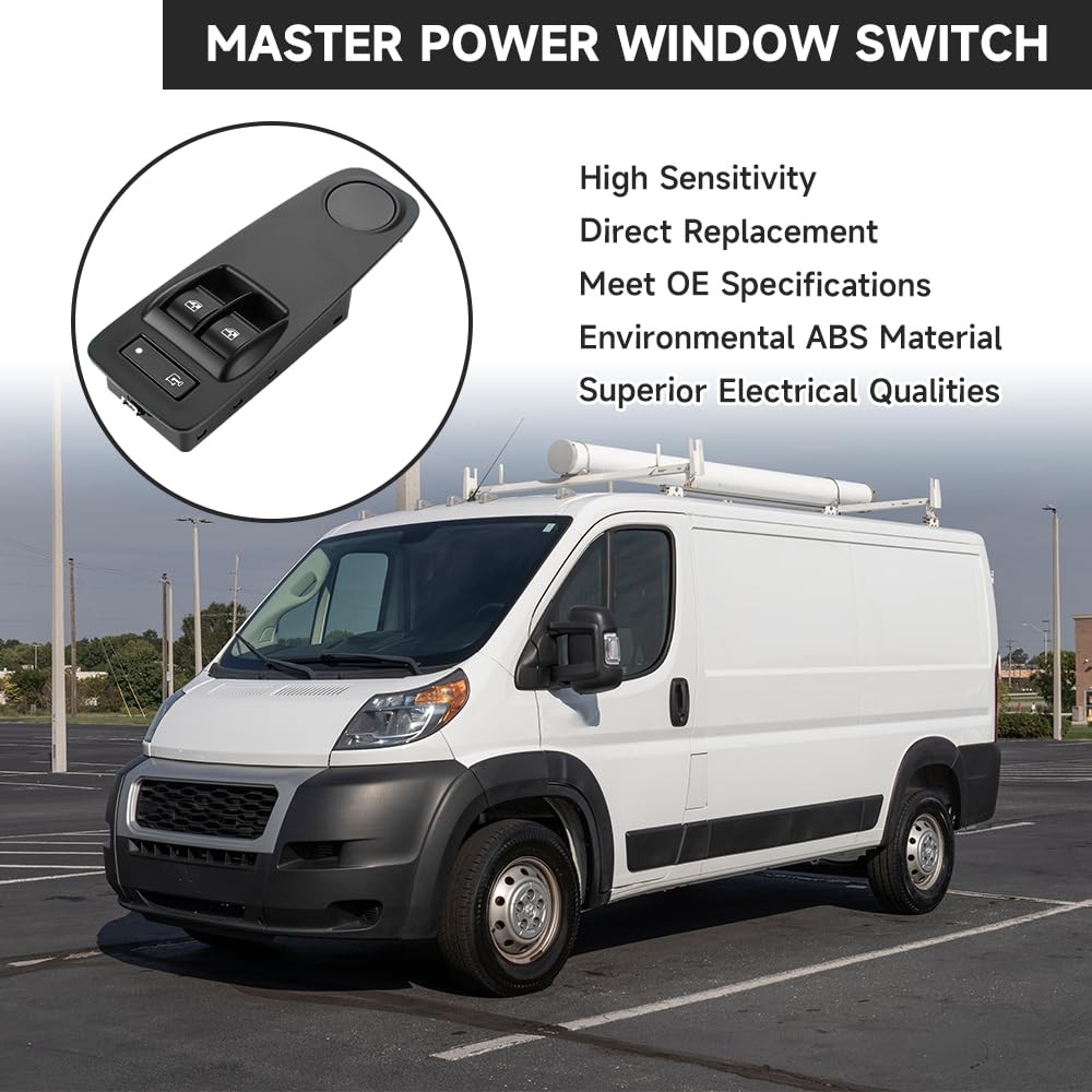 Front Driver Side Master Power Window Switch - Compatible for Ram ProMaster...