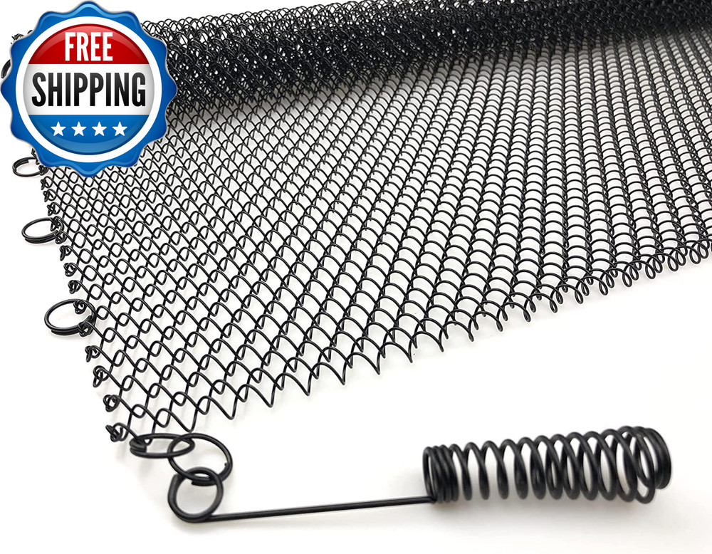 Sunshinecarpentry Fireplace Mesh Screen Curtain, Two Panels. Rod Kit NOT Include