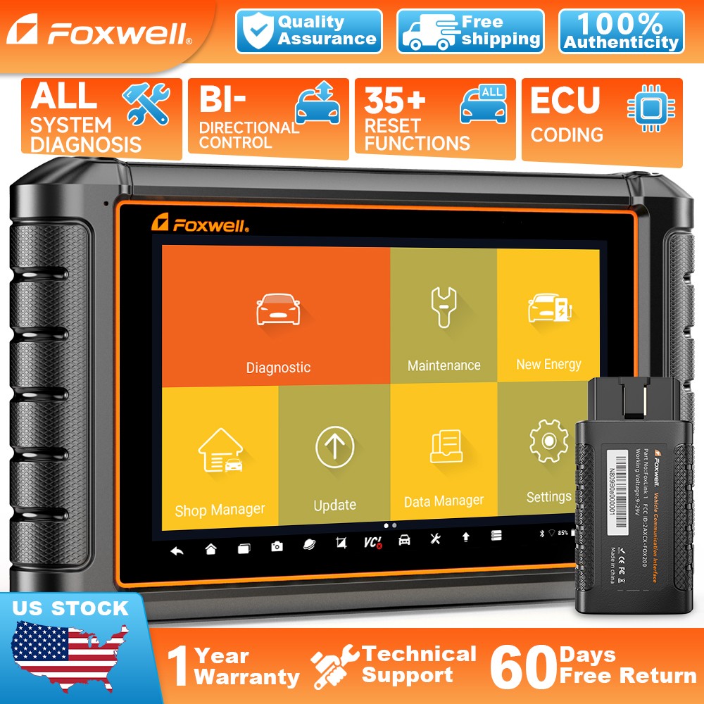 FOXWELL NT909 OBD2 Scanner WIFI Bluetooth Bi-directional Tablet Tool E~CU Coding