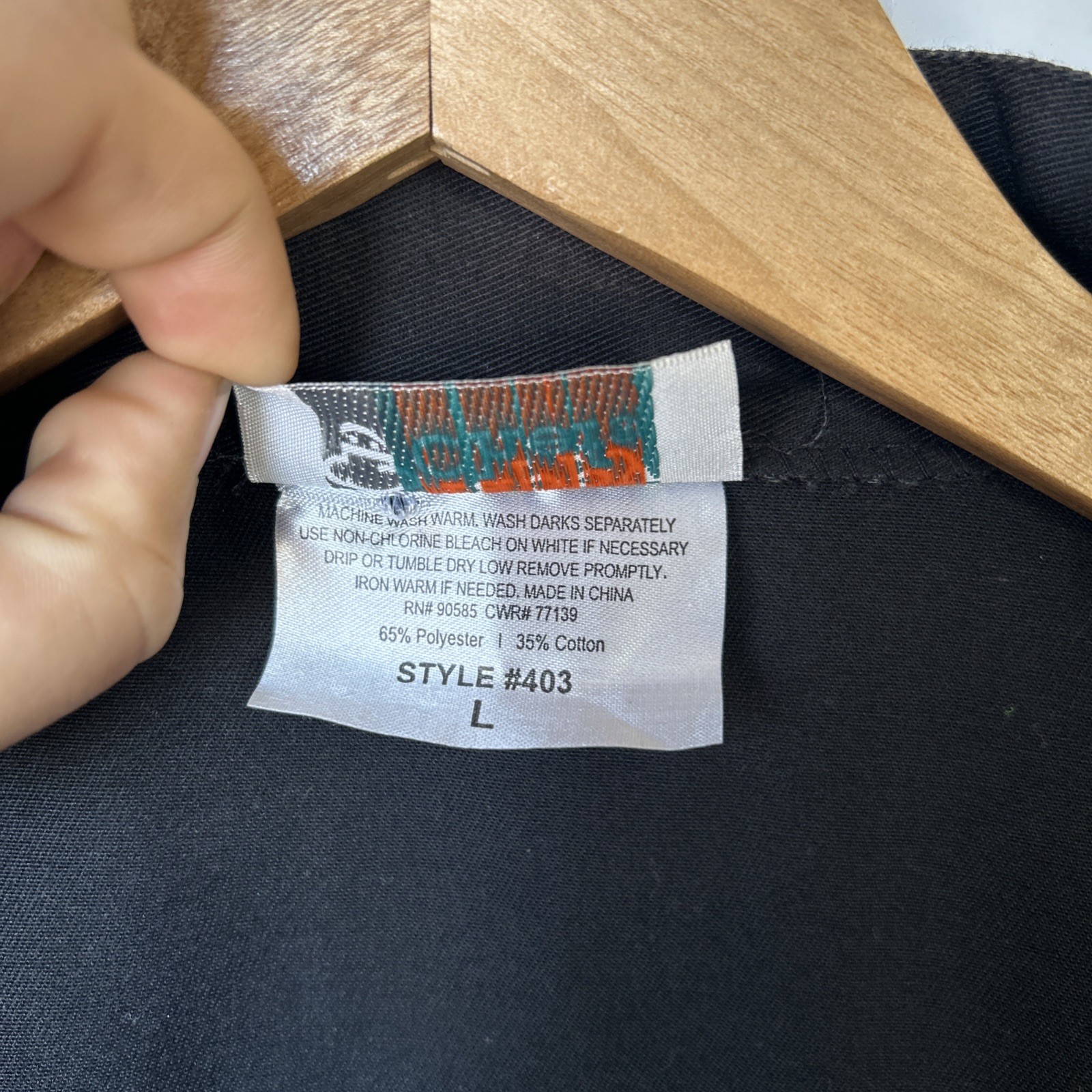 Happy Chef Men's Chef Coat Black Button-Down Long Sleeve L