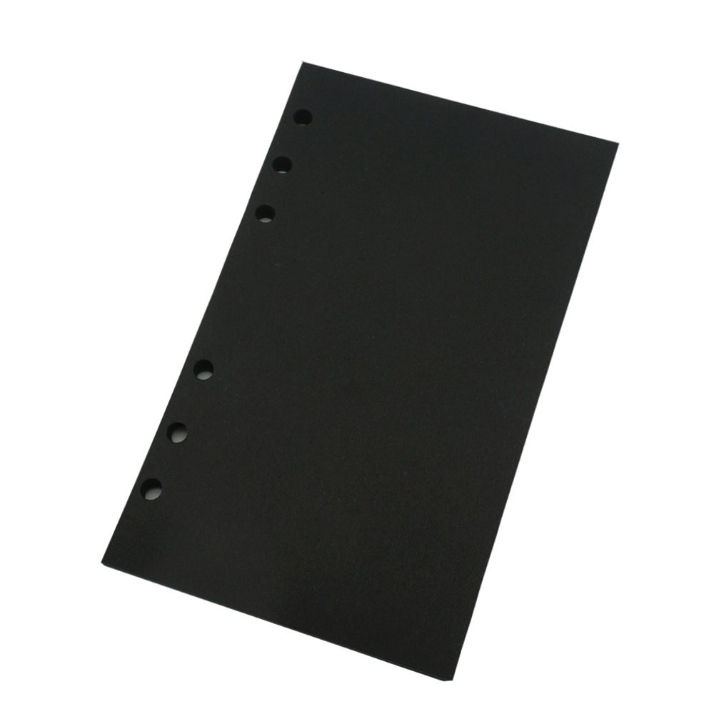 A6 Planner Refill, Refillable Notebook Paper, 6 Ring Binder A6, Black Blank