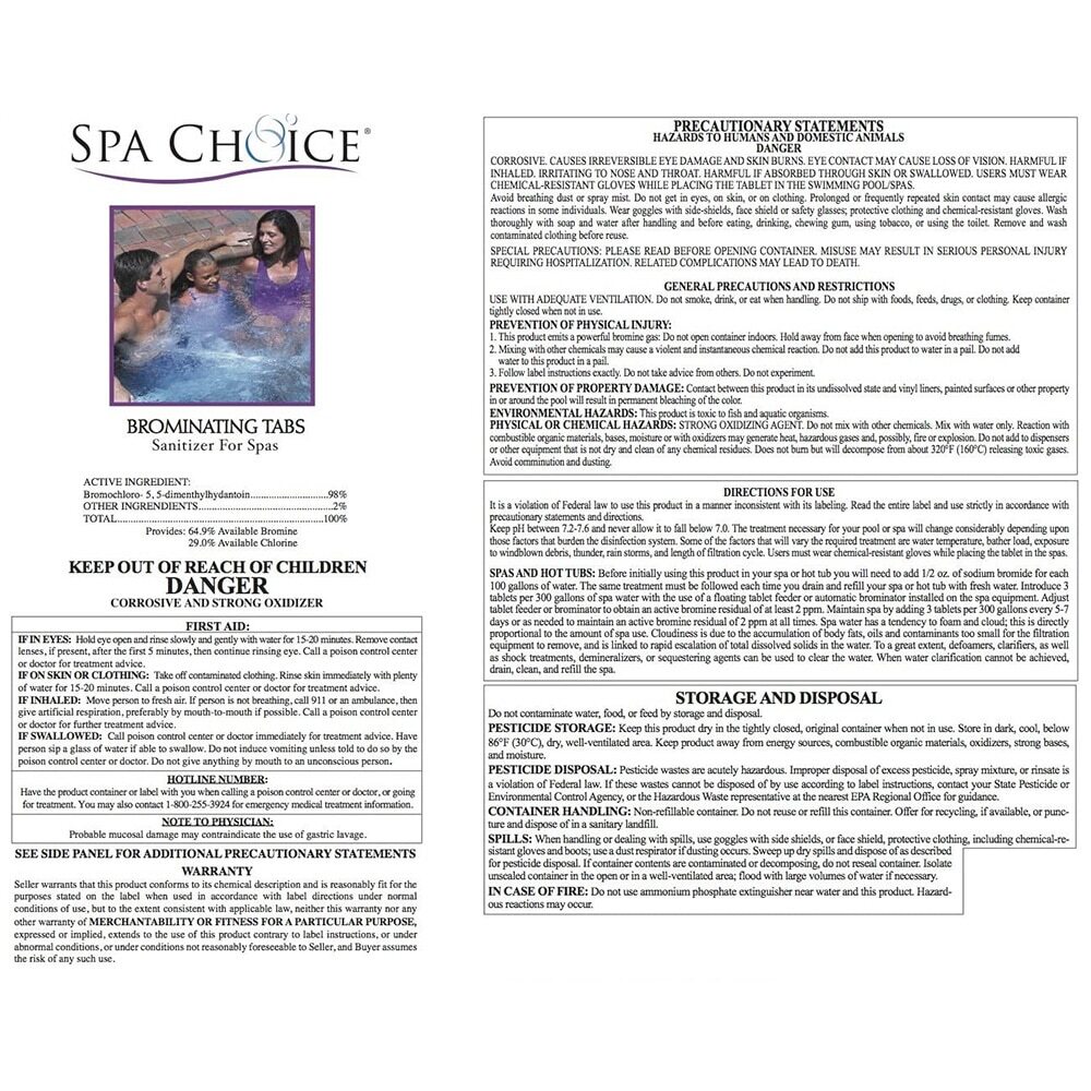 Spa Choice Brominating Tabs - 10 Lbs