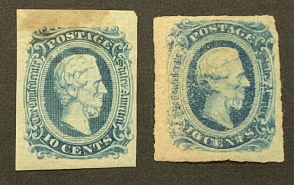 Travelstamps: US Stamps CONFEDERATE CSA SCOTT #11 & 12 MINT NG, 10 Cent