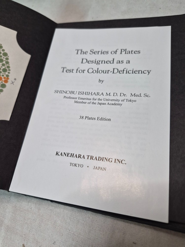 Ishihara Type Test For Colour Blindness Eye Testing 38 Plates