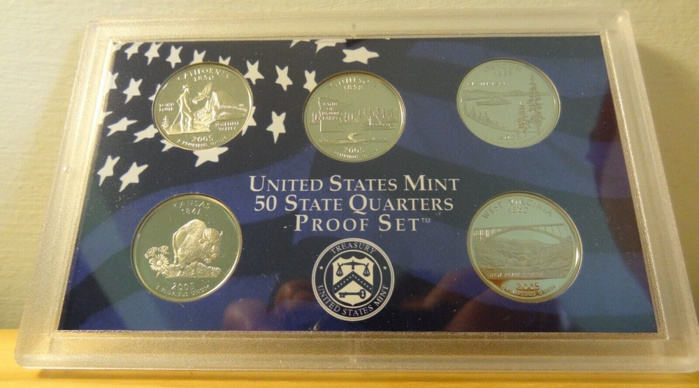 2005 US Clad Quarter Proof Set Coins in Original Mint Packaging