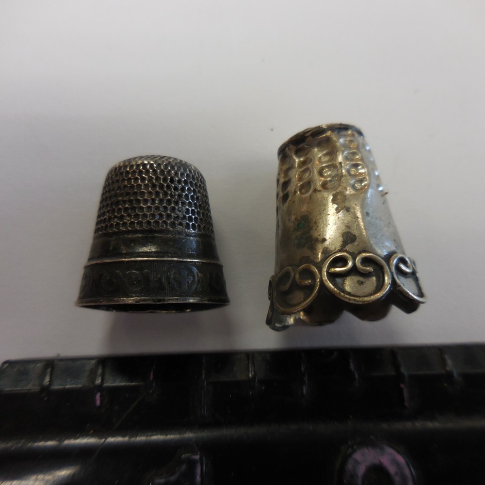 2 SILVER THIMBLES ~ ONE MARKED & OTHER TESTED STERLING