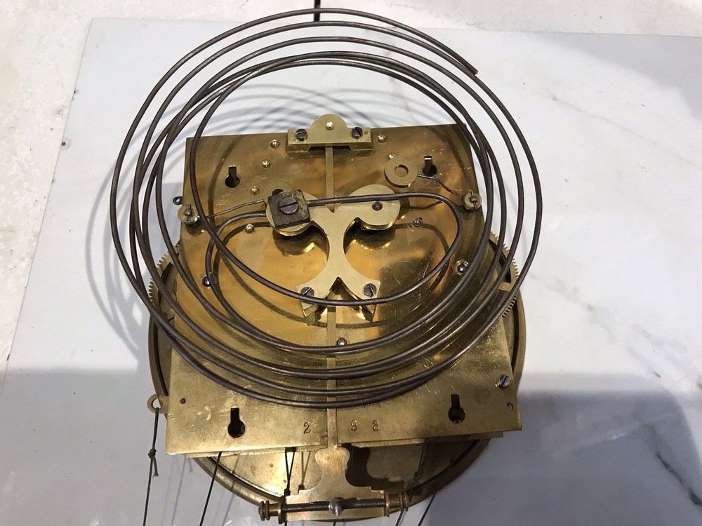 Rare Small Size,Antique Germany Wall Strike Clock,3 Brass Weights,walnut Case,