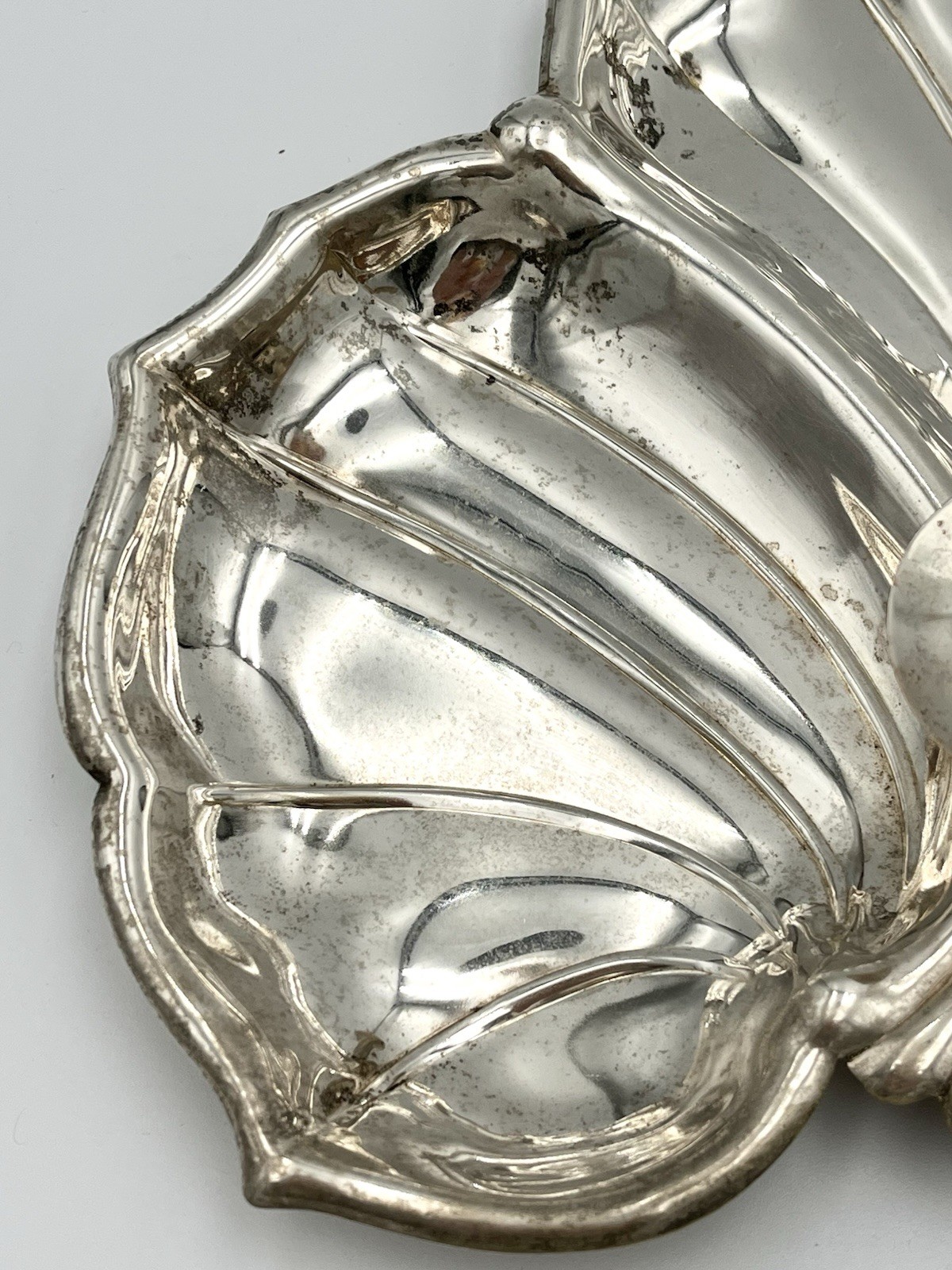 Set of 3 Vintage Silverplate Decorative Pieces 2 Shell Dishes & 1 Candle Holder