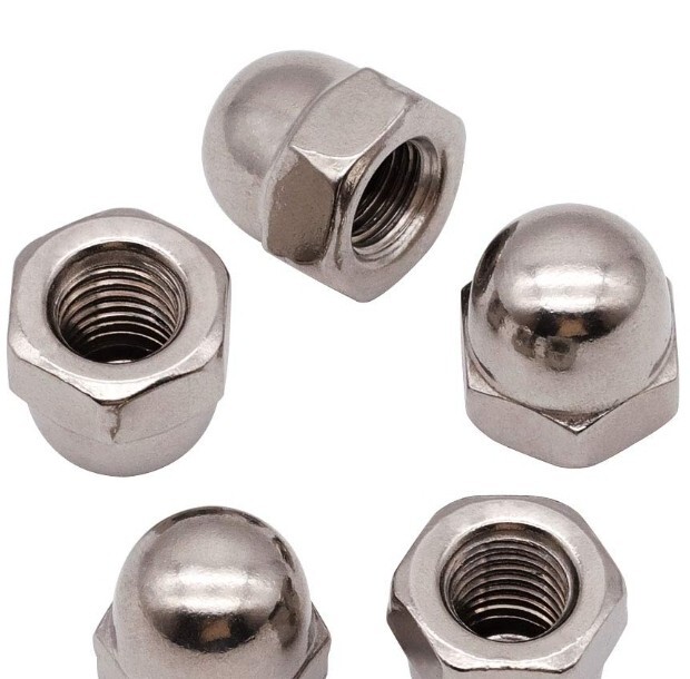 5/8-11 Acorn Nut Nickel (5 pcs)Solid NICKEL.