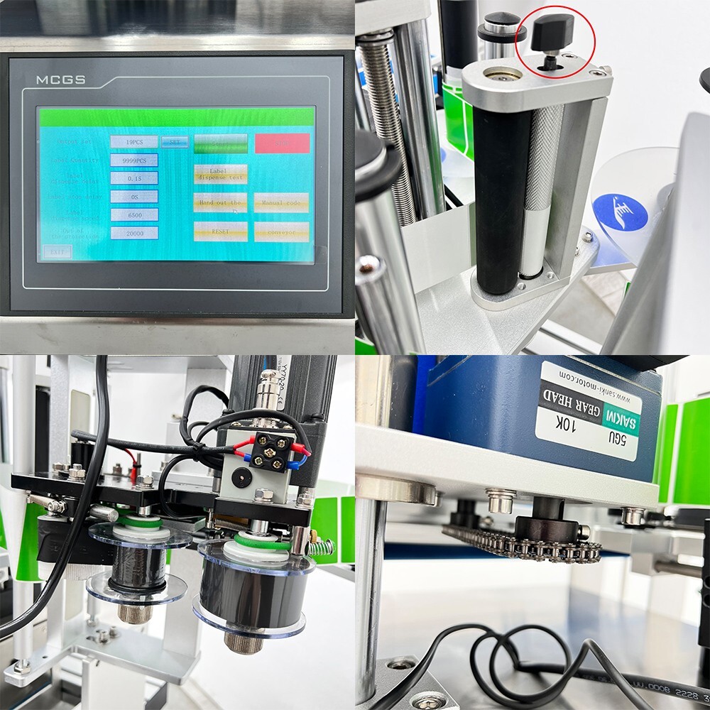 Automatic Round Bottle Labeling Machine Desktop Conveyor w/Code Printer 1.5-3.9"