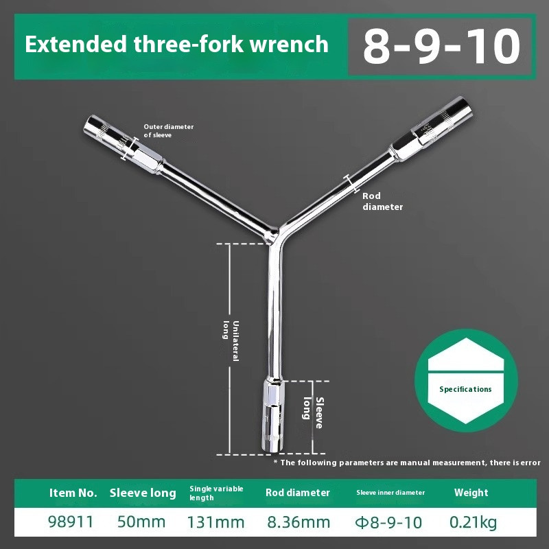 Multifunctional Extended Y-type Three-pronged Socket Wrench Triangle Hand Tools