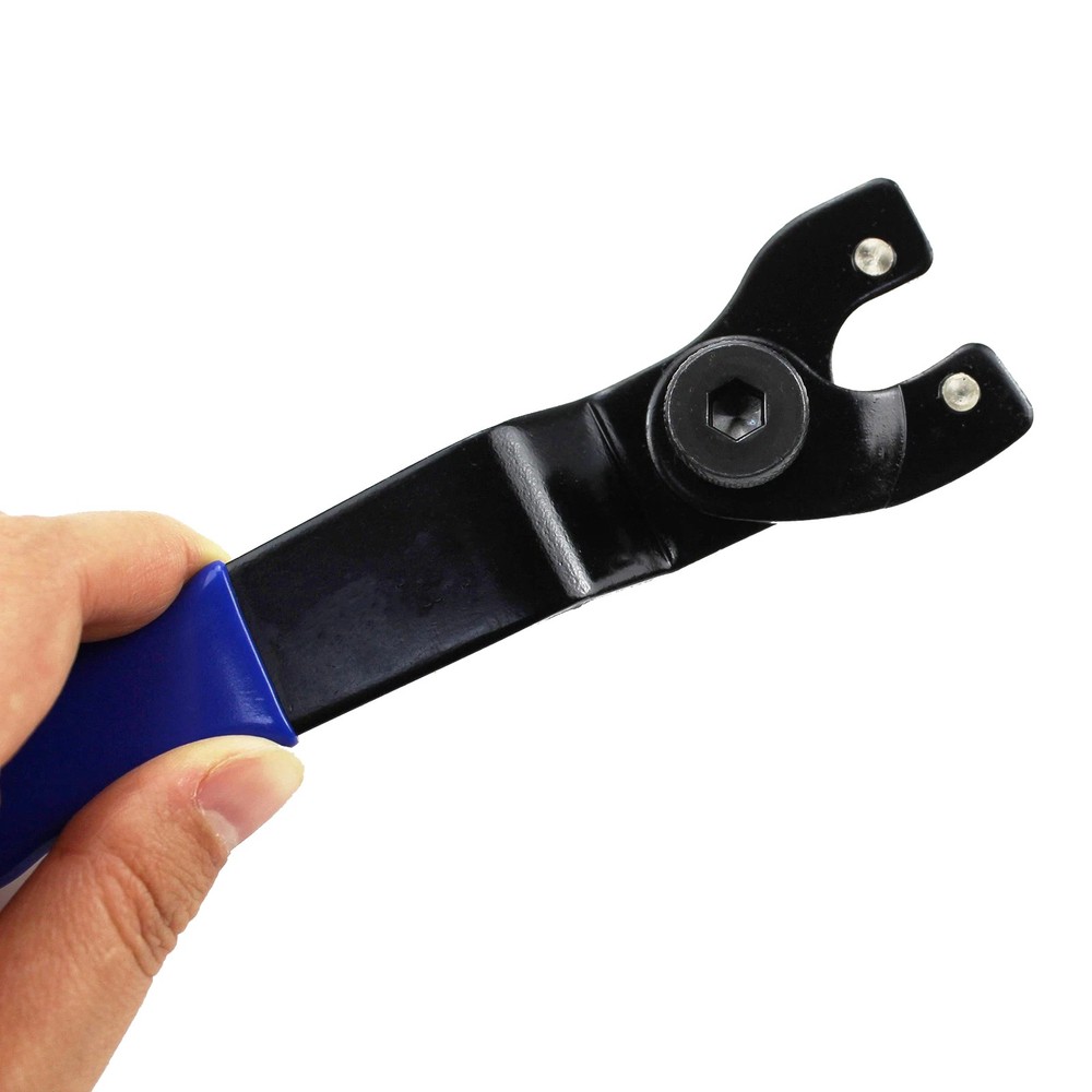 All-Purpose Pin Spanner Tool Adjustable for Grinder Nut Removal Rubber Handle