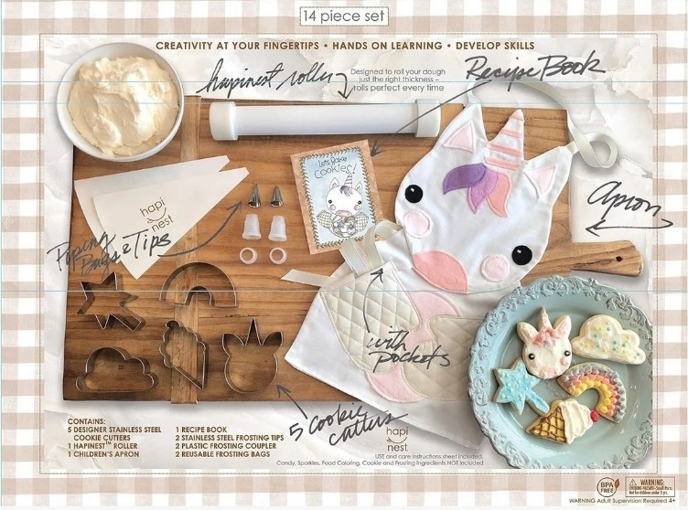 Hapi Nest Unicorn Cookies Baking Set 14 pc. Set  New Open Box